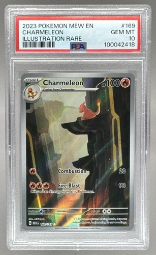 100042418 Charmeleon 2023 Pokemon SV 151 MEW EN #169 Illustration Rare PSA 10