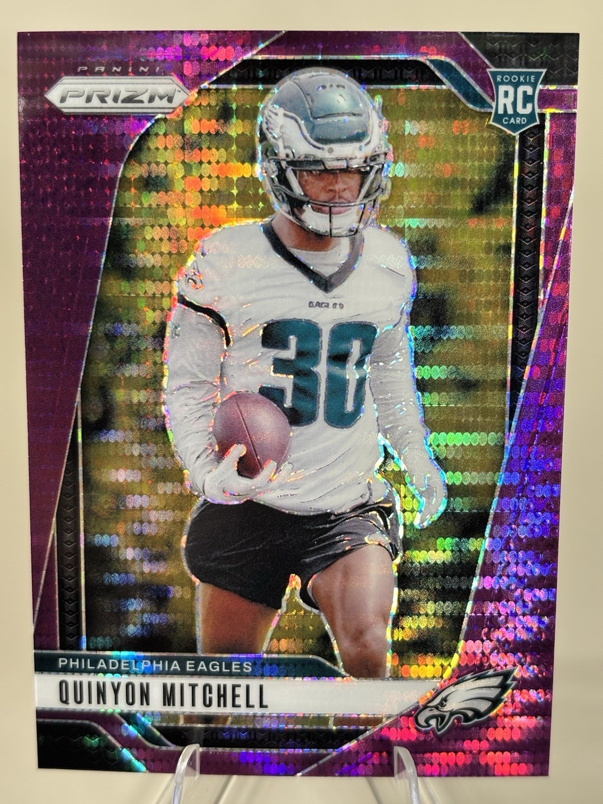 2024 Panini Prizm - Rookies Quinyon Mitchell #381 Purple Pulsar Prizm (RC)