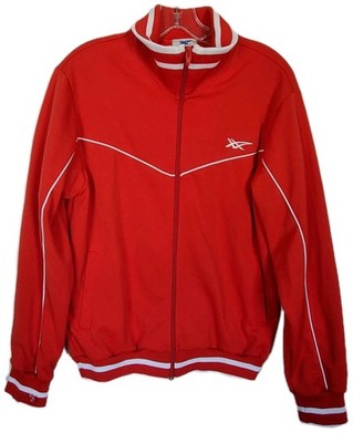Vintage 80's/ 90's Asics Tiger Track Zip Up Jacket Red and White Size M
