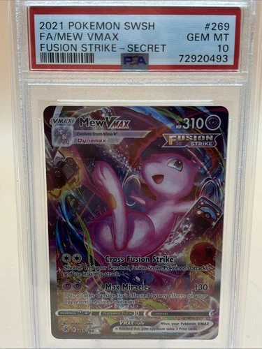 PSA 10 FA/Mew VMAX 2021 Pokemon SWSH #269/264 Fusion Strike Secret GEM MT