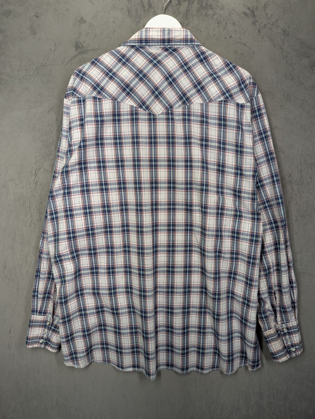 Wrangler Western Check Shirt Men's Size 3XL UK Pearl Snap Long Sleeve Plaid image 3