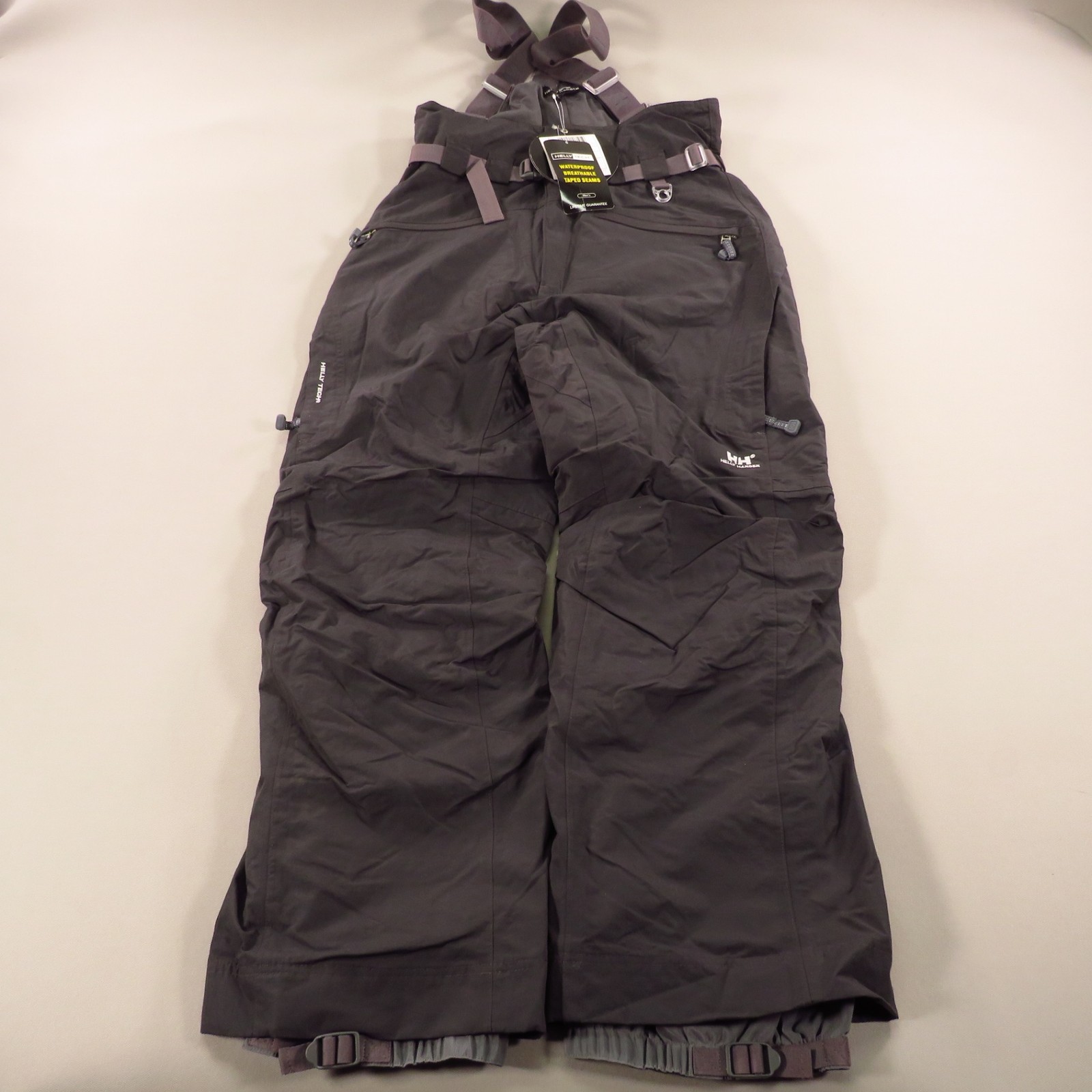 Pantalones con tirantes Helly Hansen para hombre medianos carbón Helly Tech impermeables esquí nieve cinta adhesiva