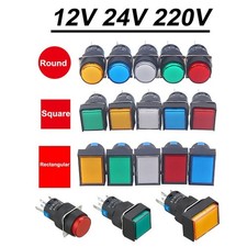 16mm Druckschalter Drucktaster Rastend Tastend Schalter Beleuchtung 12V 24V 220V