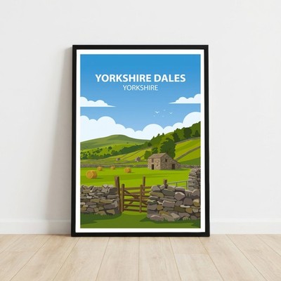 Yorkshire Dales Yorkshire Reise Poster Wandbild Kunstdruck gerahmt ungerahmt
