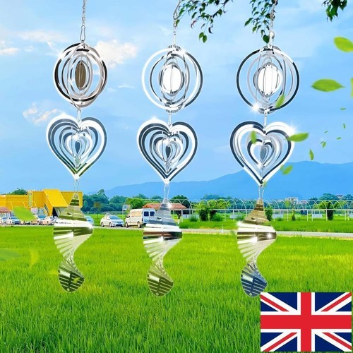 Carillon a vento 3D metallo elica filatori esterno giardino cortile decorazione da appendere ornamento - Foto 17 di 21