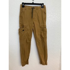 Wrangler Boys 12 Regular Tan Brown Cargo Jogger Pants Drawstring Waist