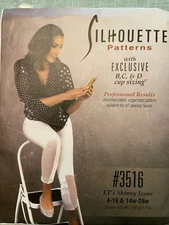Silhouette Pattern #3516 ET’s Skinny Jeans, Sz 4–18 &14 W – 28 Uncut