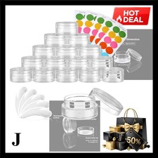 50 Pack 5G  0.17 Ounce Sample Clear Containers with Lids Cosmetic Small Jars...