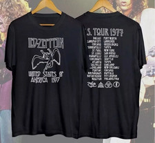 Vintage Led Zeppelin 1977 American tour black T-shirt for fans