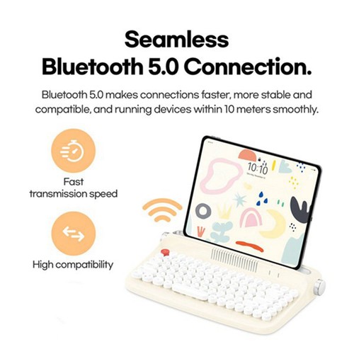 Drahtlose Bluetooth-Tastatur, BüRo, Schreibmaschine, Mechanisches GefüHl, T9766 - Afbeelding 4 van 10