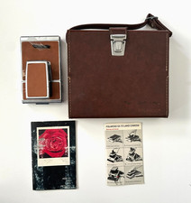 VTG Polaroid Leather SX-70 Film Camera w/ Case Manuals For Parts or Repair