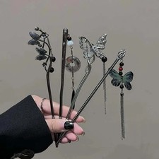 Vintage Butterfly Tassel Hair Stick Chinese Style Metal Hair Pin - Image 4