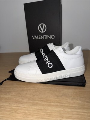 Mario Valentino Maya Contrast Logo Sneakers  Size 7 Slip On White/Black