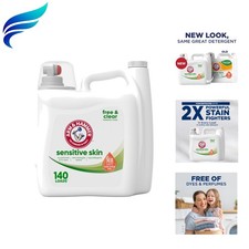 Sensitive Skin Free & Clear, 140 Loads Liquid Laundry Detergent, 140 Fl oz 0.19 per gallon