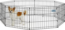 Folding Metal Puppy/Dog Exercise Pen, Indoor/Outdoor Playpen with No Door, Provi