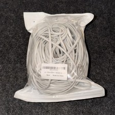 White Flat RJ-11 DSL/Phone Cable 100ft 30m with 35 Cable Clips