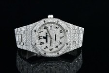Audemars Piguet Royal Oak 41mm Steel Watch Iced Out 28 TCW Diamonds 15400ST 2