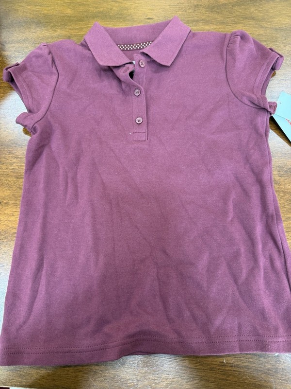 Girls Cat & Jack Uniform Shirt Maroon Small 6/7 NWT 