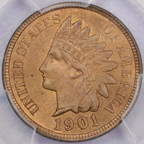 1901 1c Indian Head Cent - PCGS MS 65 RB