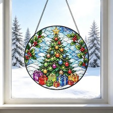 Santa Claus Stained Glass Window Suncatcher