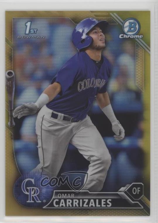 2016 Bowman Chrome Prospects Gold Refractor 36/50 Omar Carrizales #BCP58 fm0