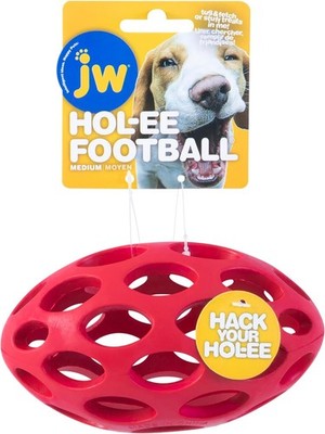 JW Hol-ee Football Dog Toy Puzzle Ball For Medium Dogs Assorted Colors