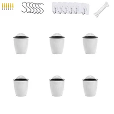 ORIMERC 6 Pack White Self Watering Planter Pots Vertical Living Wall Planter ...