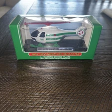 2005 Miniature Hess Helicopter New in Box Collectible on Display Stand