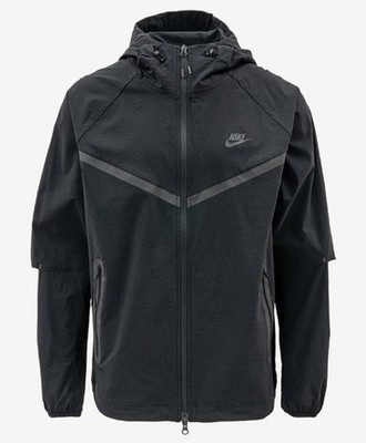 Nike Men Tech Wind-runner Woven Jackets Black Jersey Track Top Shirt HM7152-010