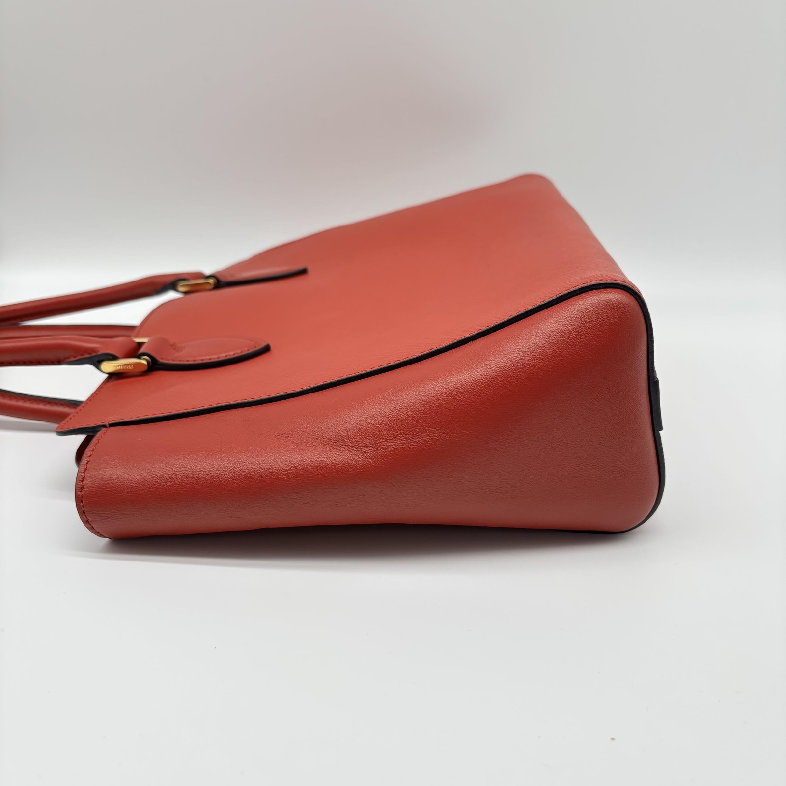 Red Saffiano Lux and Soft Leather Small Tote - ## image 4