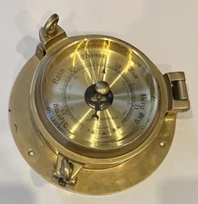Royal Mariner Barometer Solid Cast & Polished Brass - Display piece