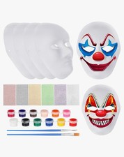 30 Pcs White Blank Paper Mache Masks Christmas DIY Paintable Paper Mask Gift Set
