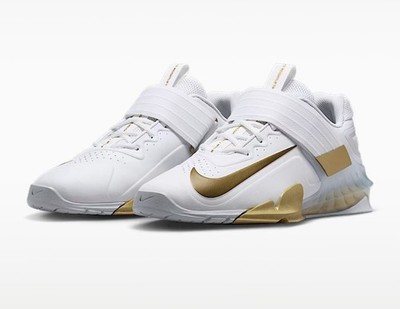 Nike Savaleos White Gold Weight Lifting Shoes CV5708-101 Men s Sz 14