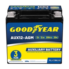 Goodyear 12v 12 Ah 20rc 200 Cca Platinum Agm Auxiliary Battery