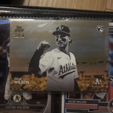 2025 Topps Black & White Jacob Wilson RC Golden Hour 32 /50 A’s #GH-12
