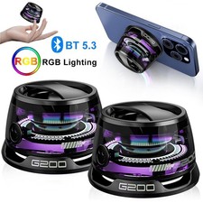 G200 Magnetic Bluetooth Speaker Mini Wireless RGB Lights Portable Phone Holder