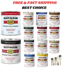 Rust-Oleum Stops Rust Brush-On Paint - 32 FL OZ Quart -Multiple Colors Available