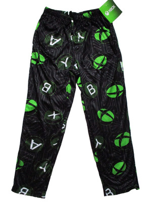SOFT Official XBox NWT Sleep Pajama Pants PJ Bottoms Black Green Mens M Medium