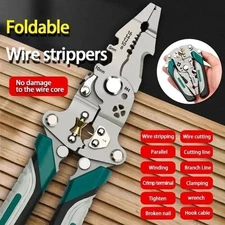 Foldable Wire Stripper Crimper Cutter Multi Tool for Electricians
