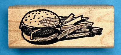 CHEESEBURGER & FRIES by Classic Stamps hamburger big mac whopper burger bbq bun