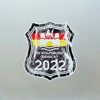 Distressed 2022 Made In Germany Wolfsburg Vinyl Sticker Decal For Car 105x90mm