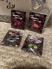 4 GLOW IN THE DARK MAGNETIC EARRINGS magnet earring ear rings novelty jewelry