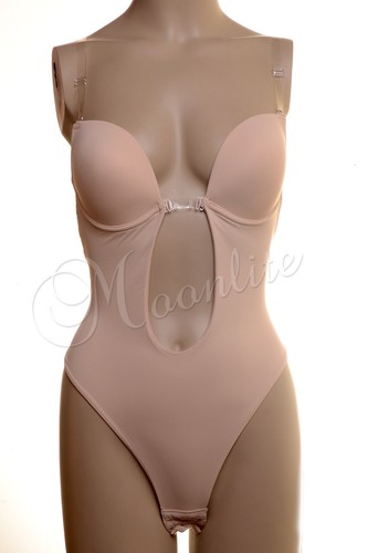 Traje corporal tanga escote en V bajo inmersión en U sin espalda correas extraíbles transparentes 29064 - Imagen 5 de 14