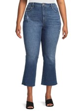 Terra  Sky Plus High Rise Vintage Crop Bootcut Jeans 18W Blue Denim