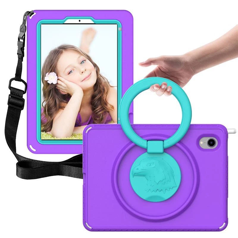 Kids Case For iPad Mini 6 5 4 3 2 Heavy Duty Rugged Shoulder Strap Stand Cover - Image 2 of 4