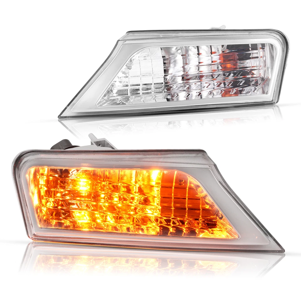 Luz de estacionamiento de esquina transparente con señal de giro de 2 piezas para Jeep Liberty 2008-2012 con bombillas Foto 3 de 4