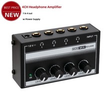 HA400A Headphone Amplifier 4CH Independent Control Stereo Headphone Amp W/Power