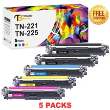 5 Pack Color TN221 Toner Compatible With Brother TN225 MFC-9130CW MFC-9330CDW
