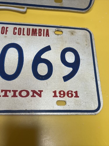 Washington D.C District Of Columbia License Plate Pair Vintage 1961 Inauguration - Picture 7 of 10