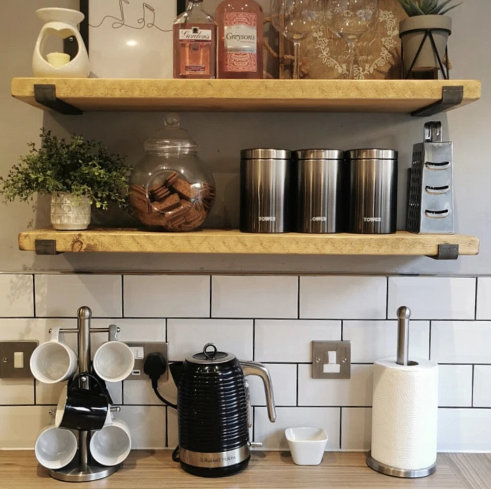 Scaffold Board Rustic Shelf | Wooden Handmade Shelves | Wall Hanging - Image 4 of 4